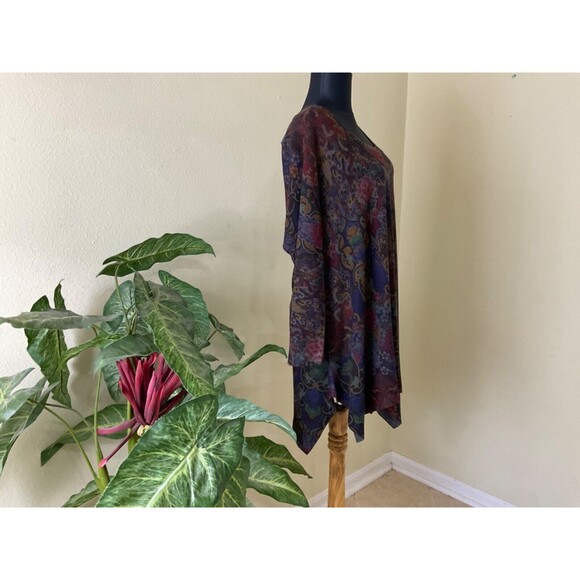 Soft Surroundings muted multi color Floral signature soft Knit Tunic Top PL - Picture 2 of 10